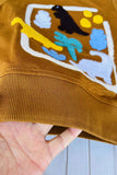 Western dinosaur patch brown long sleeve boy's boutique top 2601132M 15S2