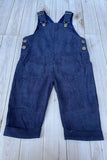 Western corduroy navy blue adjustable boy's boutique overalls 2601134M