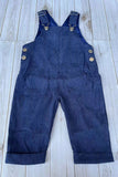 Western corduroy navy blue adjustable boy's boutique overalls 2601134M