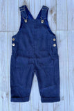 Western corduroy navy blue adjustable boy's boutique overalls 2601134M