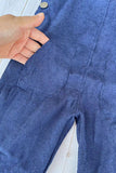 Western corduroy navy blue adjustable boy's boutique overalls 2601134M