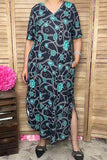 Southern Stitch Western jewels printed short sleeve women dress w/side slits XCH17103