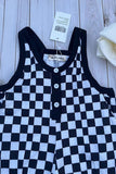 Mom and me Checkered Loose Overall girls Romper/Jumpsuit XCH05035 A11S1
