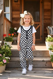 Mom and me Checkered Loose Overall girls Romper/Jumpsuit XCH05035 A11S1