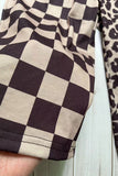 Mom and me Brown checkered & leopard wide leg girls pant XCH09010 A11S2