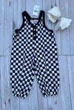 Mom and me Checkered Loose Overall girls Romper/Jumpsuit XCH05035 A11S1