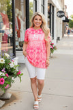 THE LORD ONLY KNOWS Pink Aztec printed short sleeve t-shirt XCH12301 GS11