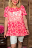 THE LORD ONLY KNOWS Pink Aztec printed short sleeve t-shirt XCH12301 GS11