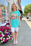 Cold Digger ice cream truck printed short sleeve women t-shirt DLH8384 (GS10)