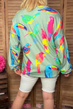 Birds printed long sleeve women top YMY14746 (ES1)