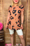 Leopard printed short sleeve women t-shirt YMY15005 (ES1)