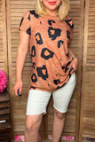 Leopard printed short sleeve women t-shirt YMY15005 (ES1)