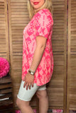 THE LORD ONLY KNOWS Pink Aztec printed short sleeve t-shirt XCH12301 GS11