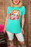 Cold Digger ice cream truck printed short sleeve women t-shirt DLH8384 (GS10)