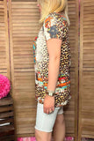 XCH0722-20 Leopard & cactus printed short sleeves t-shirt (GS8)