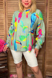 Birds printed long sleeve women top YMY14746 (ES1)