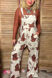 Southern Stitch Western print wide leg women overalls jumpsuit XCH17019 IS12