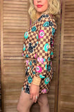 Southern Stitch Retro Billiards & checkered top & shorts 2pc women's sets XCH17043