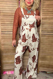 Southern Stitch Western print wide leg women overalls jumpsuit XCH17019 IS12