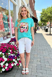 Cold Digger ice cream truck printed short sleeve women t-shirt DLH8384 (GS10)