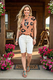 Leopard printed short sleeve women t-shirt YMY15005 (ES1)