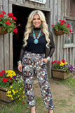 Southern Stitch Western rodeo patchwork print women's jogger pants XCH17143(IS4)