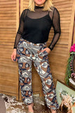 Southern Stitch Western rodeo patchwork print women's jogger pants XCH17143(IS4)