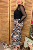 Southern Stitch Western rodeo patchwork print women's jogger pants XCH17143(IS4)