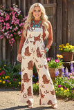 Southern Stitch Western print wide leg women overalls jumpsuit XCH17019 IS12