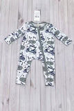 Golf cart pattern printed long sleeve baby romper XCH05037 A12S3