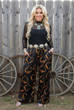 Southern Stitch Playing card printed wide leg women pant XCH17170