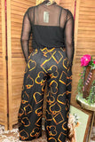 Southern Stitch Playing card printed wide leg women pant XCH17170