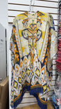 Western prints duster Yellow & blue multi printed kimono 3pc-$10 YZ161497