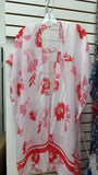 ZJ7276 Pink/white and red floral printed kimono 3pcs-$10 HS1