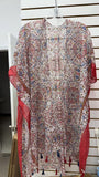 Red paisley printed kimono with tassels 3pcs-$10