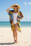 Multi color block floral & polka dot printed kimono w/tassels 3pc-$10 YZ213203 HS1