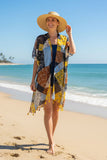 Multi color block floral & polka dot printed kimono w/tassels 3pc-$10 YZ213203 HS1
