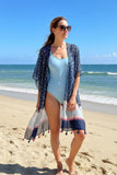 Navy blue & pink printed kimono with tassels 3pcs-$10 YZ225020 HS1