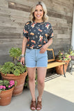 Wholesale women's shorts light blue washed denim fabric with pockets S016