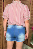Women's shorts wholesale Denim washed white blue women shorts S017 IS7