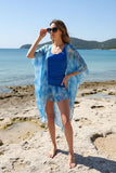Women's duster Cover-ups Blue tie dye kimono BA8651 3pc-$10  HS1