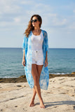 Women's duster Cover-ups Blue tie dye kimono BA8651 3pc-$10  HS1