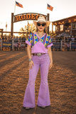 Purple & Aztec printed short sleeve women top GJQ10632 (ES13)