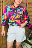 Buy women's shorts wholesale solid white with pockets & zipper BQ14633-2 (GS4)