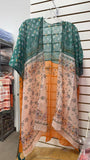 Teal/Orange paisley printed kimono w/tassels 3pc-$10  YZ170283
