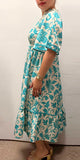 Southern Stitch blue floral prin tiered maxi dress GJQ16998