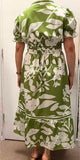 Southern Stitch Green floral print tiered short sleeve maxi dress GJQ16997(AS3)