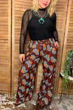 Southern Stitch Western boots & checkered print wide leg women's pant XCH17090 GS13