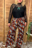 Southern Stitch Western boots & checkered print wide leg women's pant XCH17090 GS13