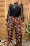 Southern Stitch Western boots & checkered print wide leg women's pant XCH17090 GS13